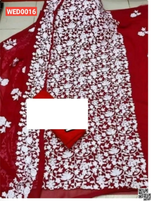 Jorjet with embroidery work 4 pics unstitched