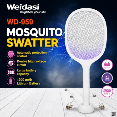 অটোমেটিক উইডাসি WD-959 রিচার্জেবল মশা মারার র‍্যাকেট, রিচার্জেবল মশা মারার ব্যাট