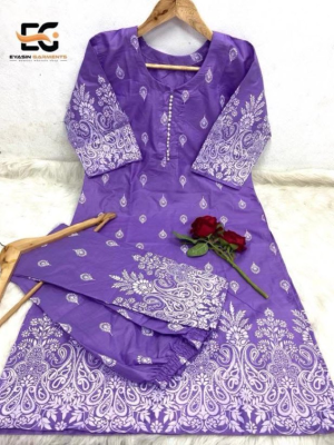 pure cotton with embroidery work readymade 2 pics size free Price 480 Same days booking