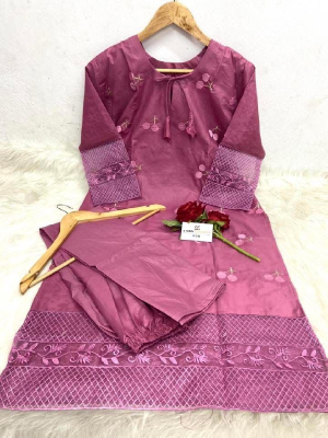 pure cotton with embroidery work readymade 2 pics size free Price 480 Same days booking