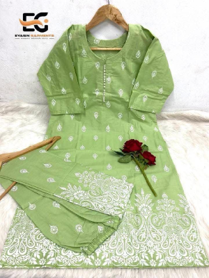 pure cotton with embroidery work readymade 2 pics size free Price 480 Same days booking