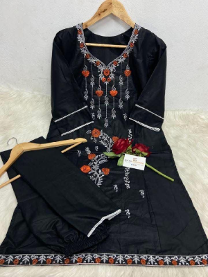pure cotton with embroidery work readymade 2 pics size free Price 480 Same days booking