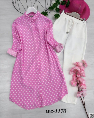 angla lilen with screen print readymade long shirt and pant 2 pics