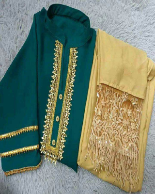 China Lilen With Stone Work Readymade 2 piece .