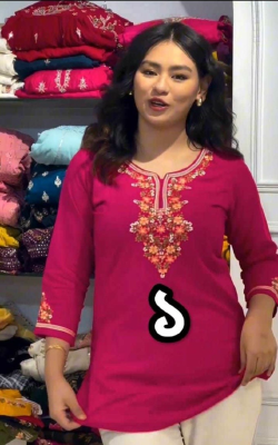 cotton with embroidery work readymade one pics size available