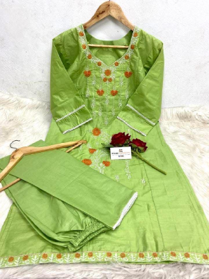 pure cotton with embroidery work readymade 2 pics size free Price 480 Same days booking