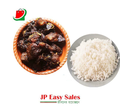 Plain Rice with Beef Kala Bhuna