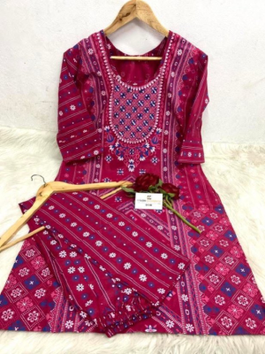 pure cotton with embroidery work readymade 2 pics size free Price 480 Same days booking