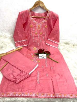pure cotton with embroidery work readymade 2 pics size free Price 480 Same days booking