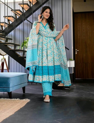 Cotton With Screen Print Readymade 2 Piece