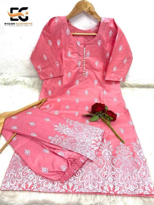 pure cotton with embroidery work readymade 2 pics size free Price 480 Same days booking