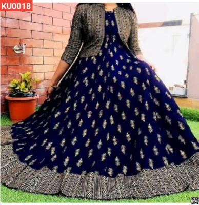 Lilen with screen Print Readymade Kurti with Extra Koti.
