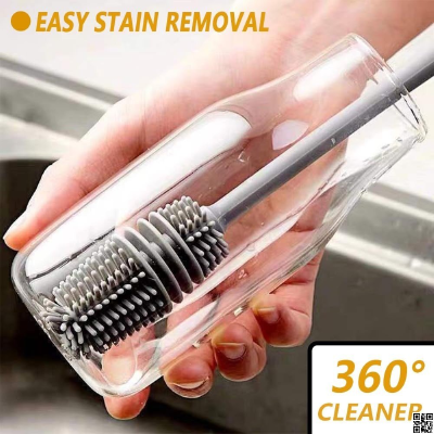 Silicone Bottle Cleaning Brush Bottle Cleaner for Washing Baby Bottles Handle Brush