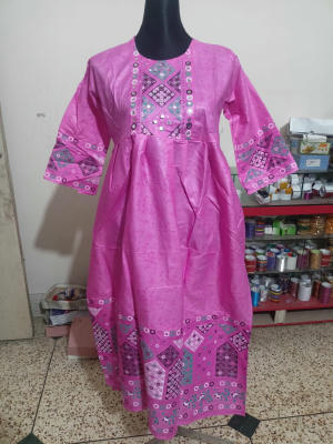Amader nijesho production e toiri pure cotton with screen and mirror work readymade nayra cut one pics