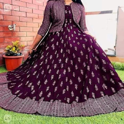 Lilen with screen Print Readymade Kurti with Extra Koti.