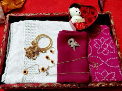 Amader nijesho production e toiri orginal chikenkari dress unstitched  Chundri orna, hijab,necklace  jumko churi,breachlet,ear ring,finger ring,love box,hijab price 1450 same days booking  Amader nijesho catalogue etai amader real pic