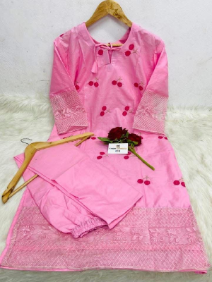 pure cotton with embroidery work readymade 2 pics size free Price 480 Same days booking
