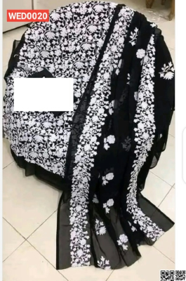 Jorjet with embroidery work 4 pics unstitched