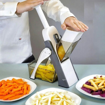  Kitchen Vegetable Cutter, Mandoline Chopper with Stainless Steel Blades, Vegetable Shredderer