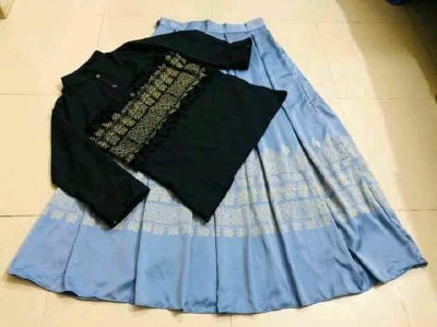 China lilen with screen print tops and skart