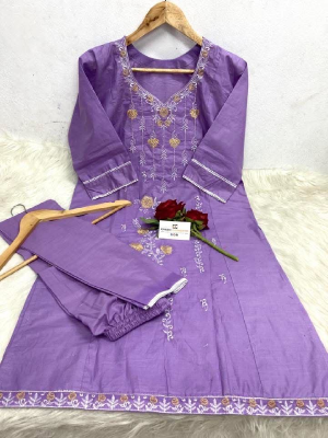 pure cotton with embroidery work readymade 2 pics size free Price 480 Same days booking