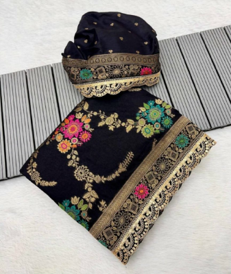 Hi quality rishika silk with digital print and velvet sequence lais saree +blouse unstitched price 1250 Time 3/4