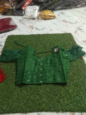 Amader nijesho production e toiri orginal chiken with sequence work blouse  Size 32/34/36/38 price 180