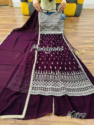 Lilen With Screen Print Nayra Cut With Embroydery Work Les