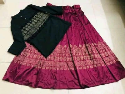 China lilen with screen print tops and skart