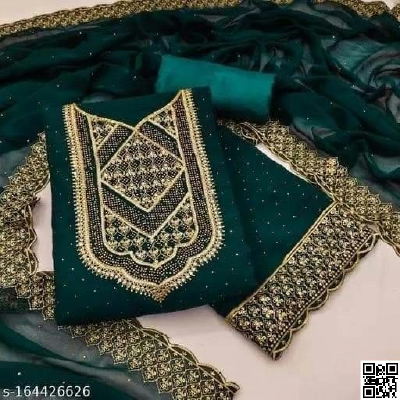 Jorjet with embroidery and stone work 4 pics