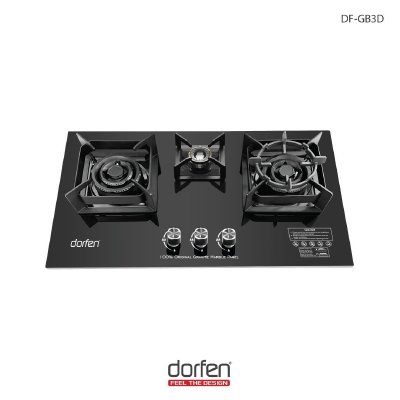 DORFEN Built-in Gas HOB with 3 Burner Marble Panel, DF-GB3D