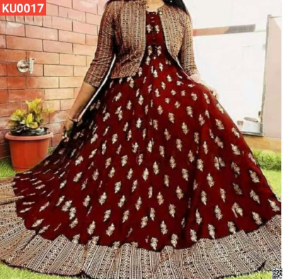 Lilen with screen Print Readymade Kurti with Extra Koti.