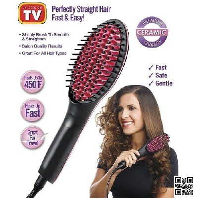 Simply Straight Ceramic Heat Hair Straightening Brush With Digital Control, Ceramic Heat Hair Straight Brush with Digital Control