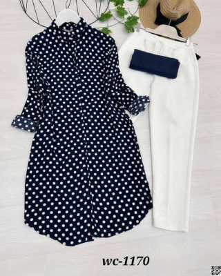 angla lilen with screen print readymade long shirt and pant 2 pics
