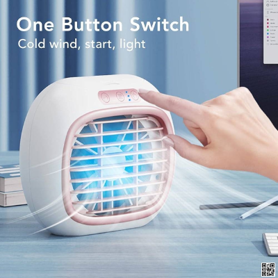 Spray Mini Air Cooler Cooling USB Fan Conditioner With Colorful LED