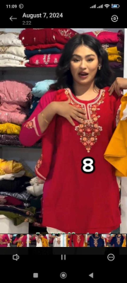 cotton with embroidery work readymade one pics size available