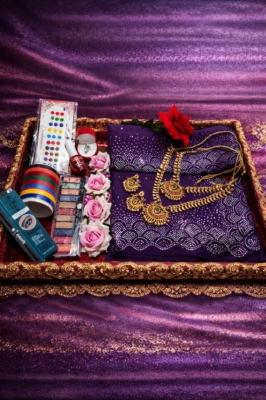 Amader nijesho production e toiri pure jorjet with stone work saree, blouses unstitched  Flower band Tip Double necklace  Ear ring  Churi Dairy Churi Finger ring with box Kajal Price 2250 same days booking  Amader nijesho catalogue so real pic chaoar dorkar nai