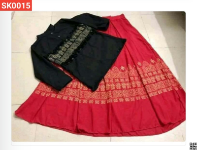 China Lilen With Screen Print Skirt and Tops.