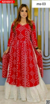 Lilen with screen print readymade nayra cut 3 pics