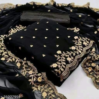 Jorjet with embroidery work unstitched 4 pics