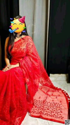 half silk with embroidery work saree