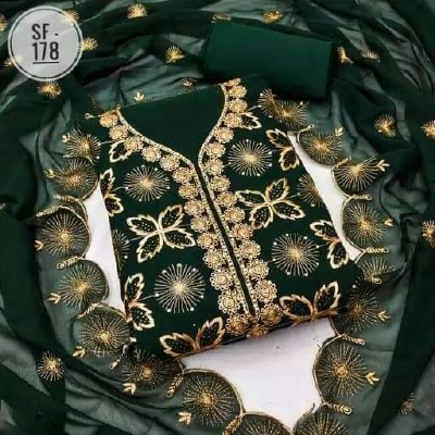Jorjet with embroidery and stone work 4 pics