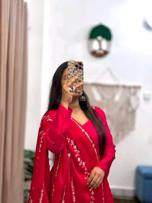 Amader nijesho production e toiri orginal pendy silk  readymade gown  Body 44/46 free size Long 52/54   Orna pendy silk with karchupi/kardana work price 2050 time 2/3