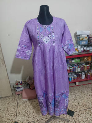 Amader nijesho production e toiri pure cotton with screen and mirror work readymade nayra cut one pics
