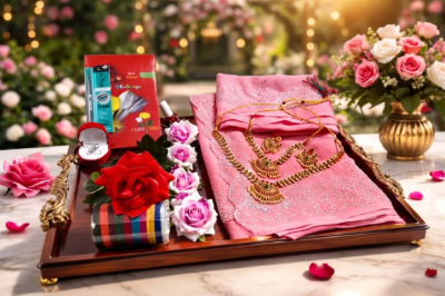Amader nijesho production e toiri pure jorjet with stone work saree, blouses unstitched  Flower band Tip Double necklace  Ear ring  Churi Dairy Churi Finger ring with box Kajal Price 2250 same days booking  Amader nijesho catalogue so real pic chaoar dorkar nai