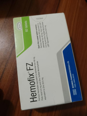 Hemofix FZ Tablet - Iron, Folic Acid & Zinc - Pharma Rx