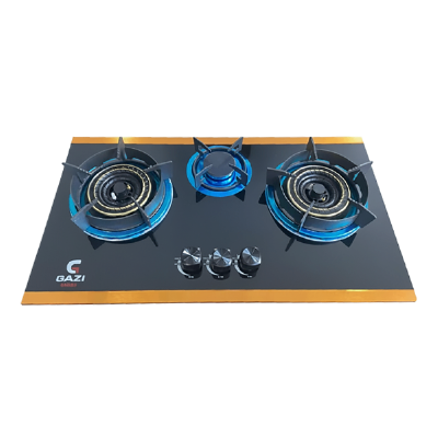Gazi Smiss Triple Burner Glass Body Gas Stove EG-B712G (Best Price)