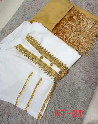 China Lilen With Stone Work Readymade 2 piece .