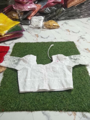 Amader nijesho production e toiri orginal chiken with sequence work blouse  Size 32/34/36/38 price 180